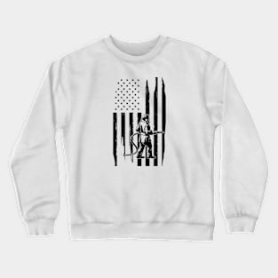 Firefighter in American Flag Crewneck Sweatshirt